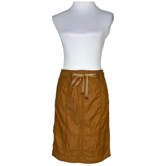 Etcetera Womens Orange Utility Cargo Skirt Side Zip‎ Slit Cotton Blend Size 2 - Picture 2 of 13